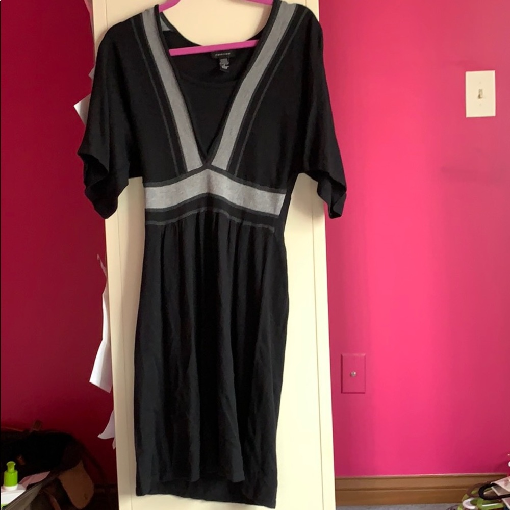 Black & gray sweater dress